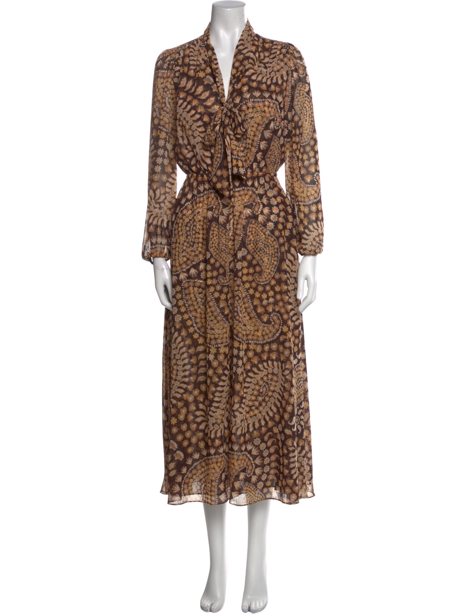 MISA Los Angeles Animal Print Midi Length Dress