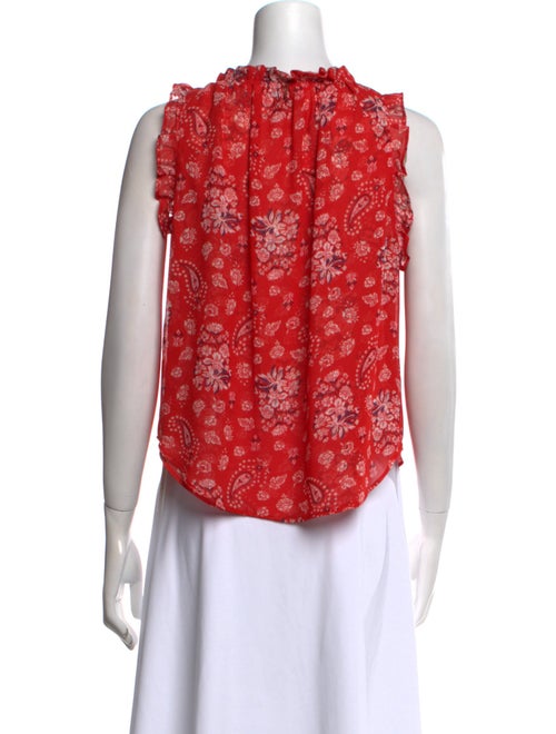 MISA Los Angeles Floral Print V-Neck Blouse