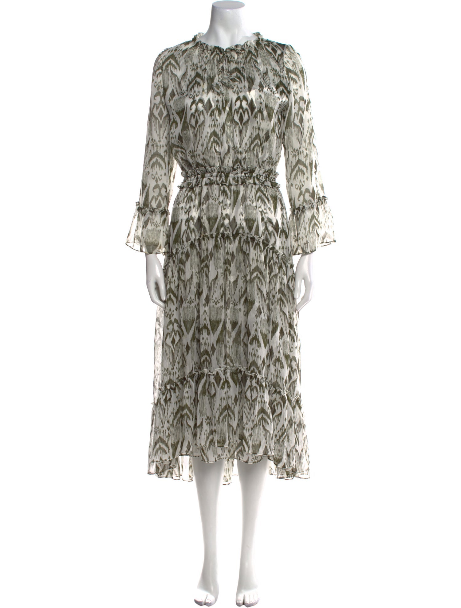 MISA Los Angeles Printed Midi Length Dress