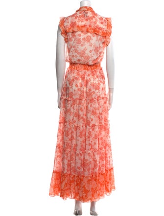 MISA Los Angeles Floral Print Long Dress