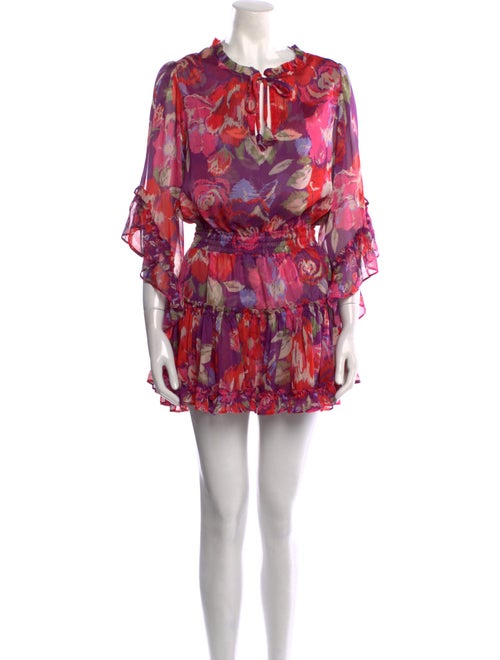 MISA Los Angeles Floral Print Mini Dress