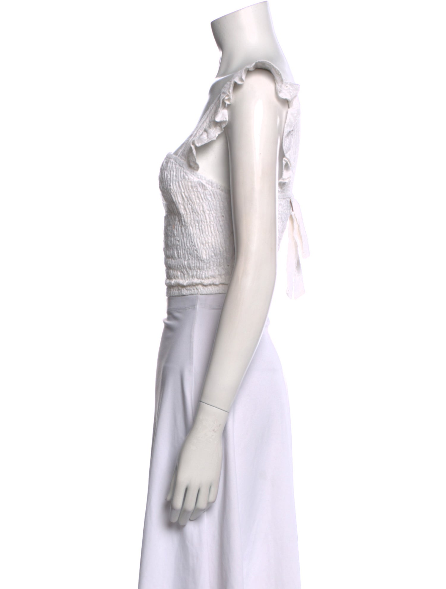 MISA Los Angeles Square Neckline Sleeveless Crop Top