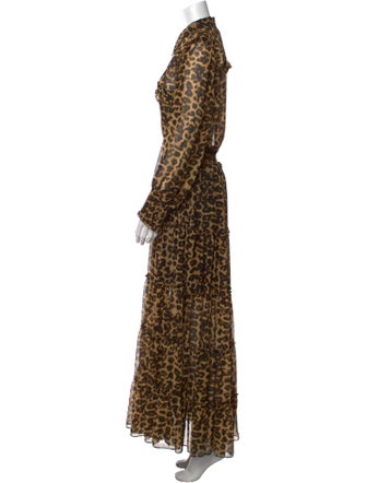 MISA Los Angeles Animal Print Long Dress