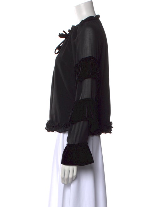 MISA Los Angeles Tie Neck Long Sleeve Blouse