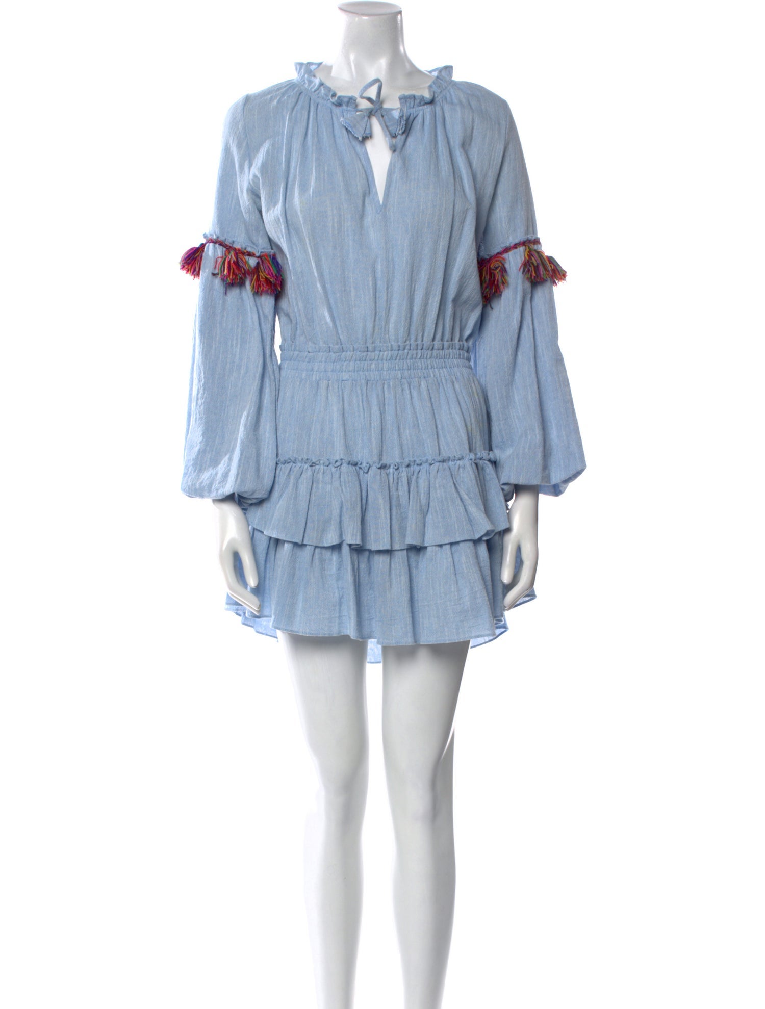 MISA Los Angeles Tie Neck Mini Dress