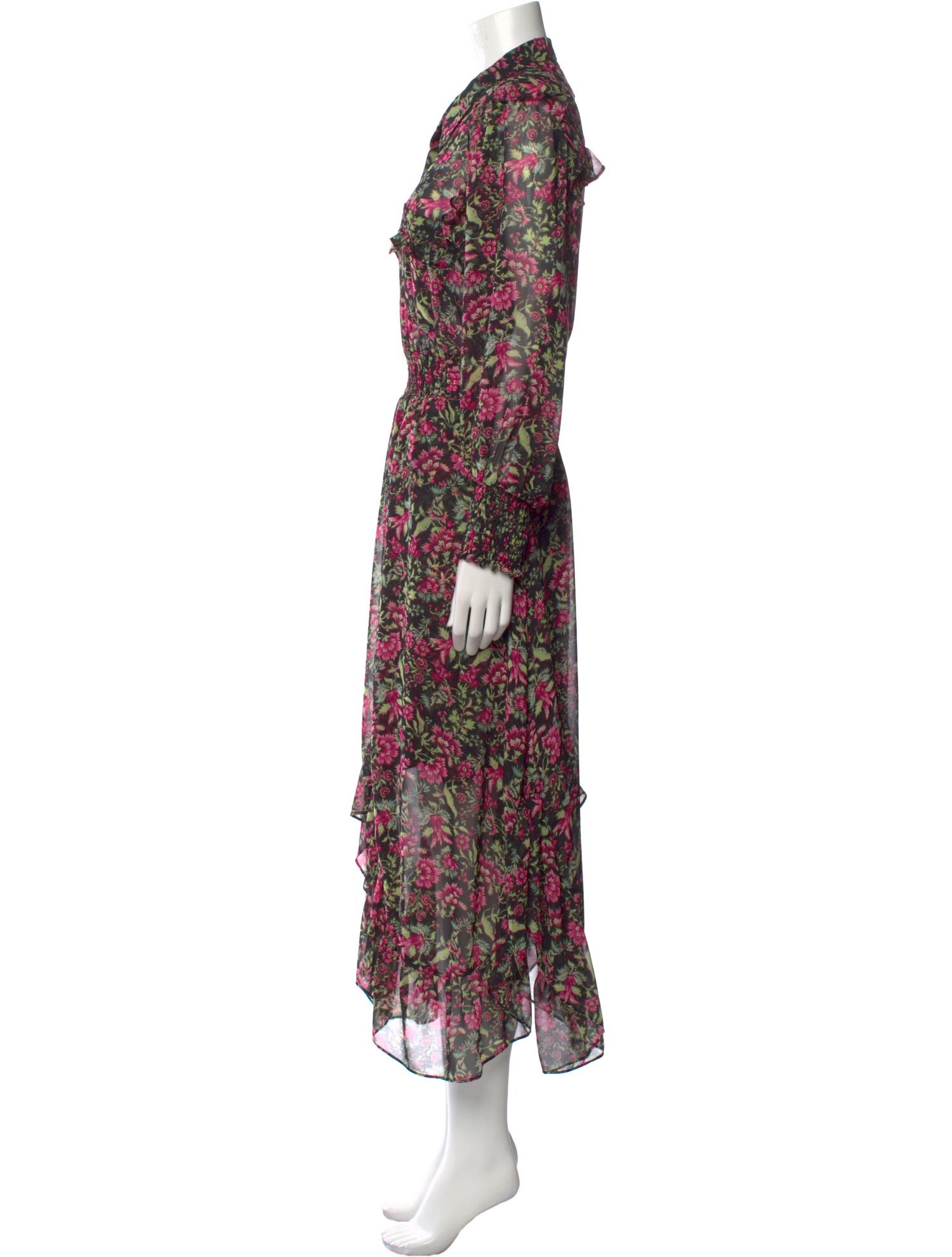 MISA Los Angeles Floral Print Midi Length Dress