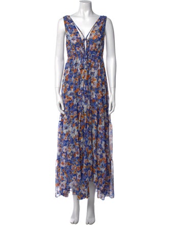 MISA Los Angeles Floral Print Long Dress