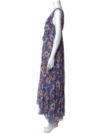 MISA Los Angeles Floral Print Long Dress