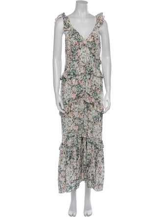 MISA Los Angeles Floral Print Midi Length Dress