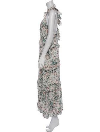 MISA Los Angeles Floral Print Midi Length Dress