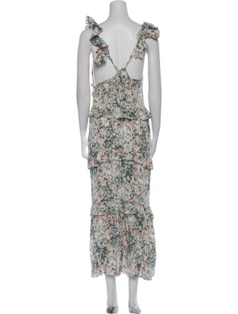 MISA Los Angeles Floral Print Midi Length Dress