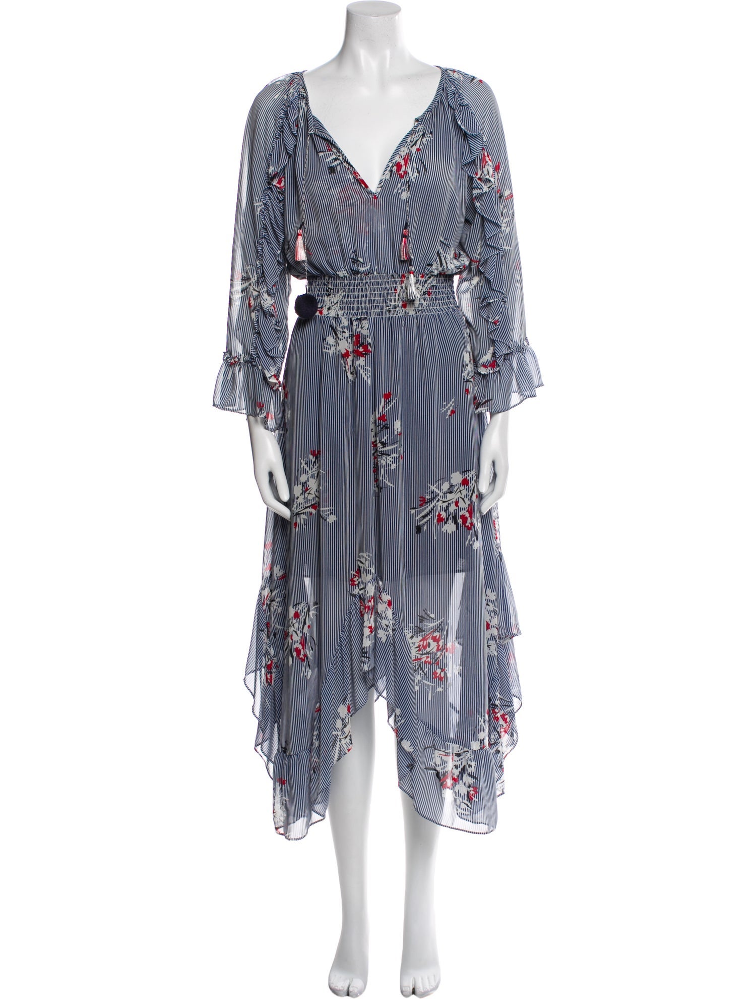 MISA Los Angeles Striped Long Dress