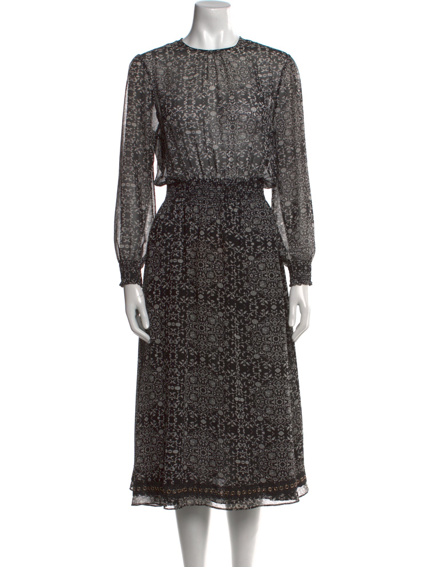 MISA Los Angeles Floral Print Knee-Length Dress