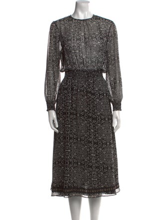 MISA Los Angeles Floral Print Knee-Length Dress