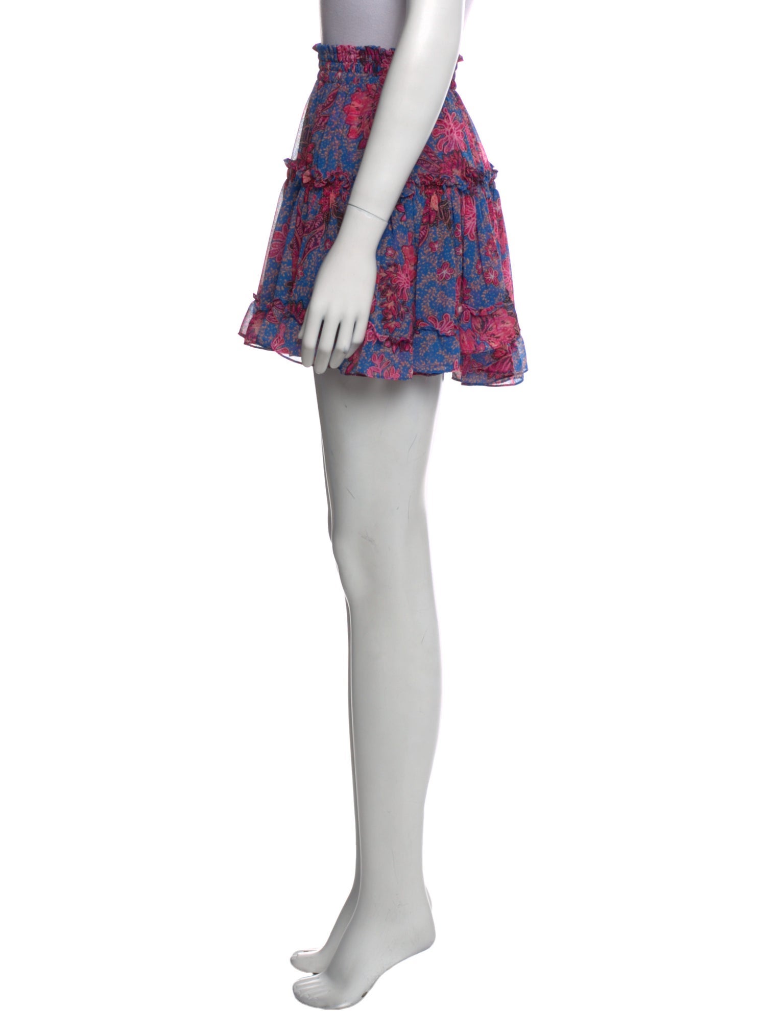 MISA Los Angeles Floral Print Mini Skirt