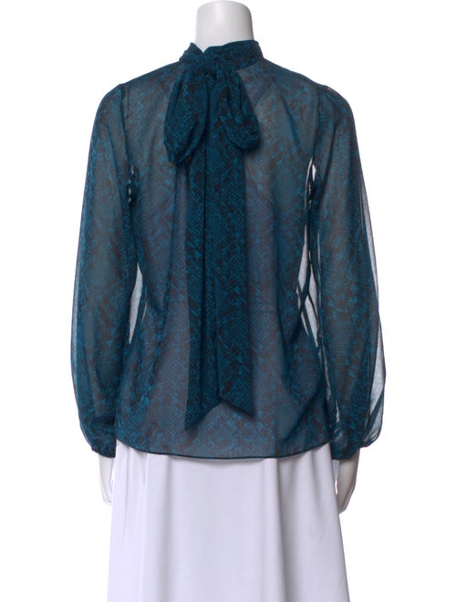 MISA Los Angeles Animal Print Mock Neck Blouse