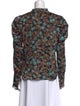MISA Los Angeles Floral Print Mock Neck Blouse