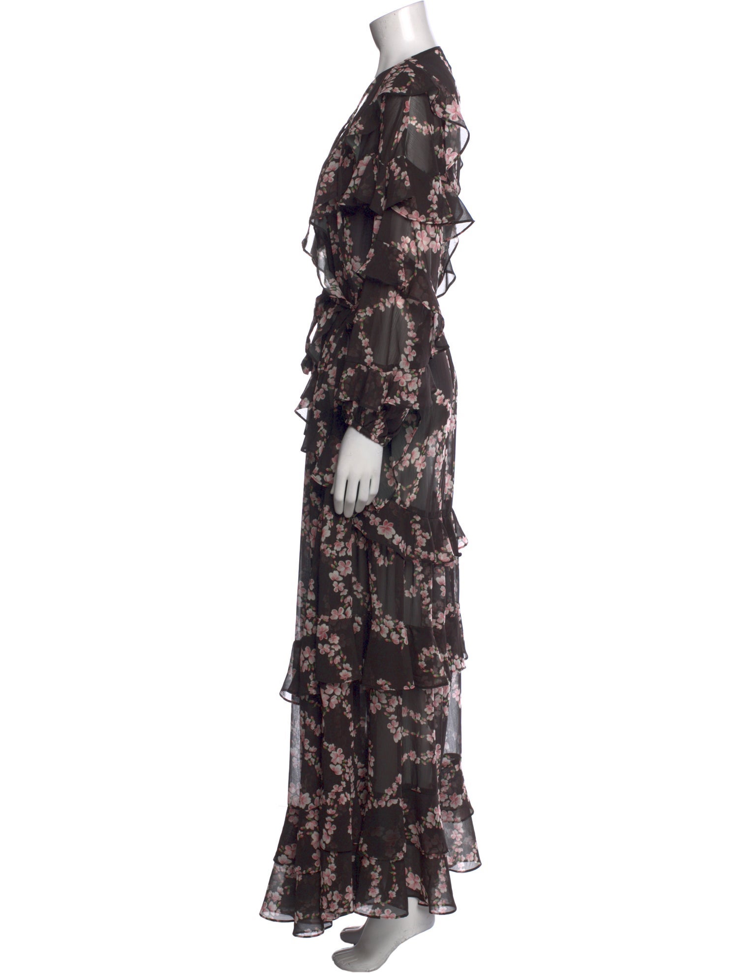 MISA Los Angeles Floral Print Long Dress