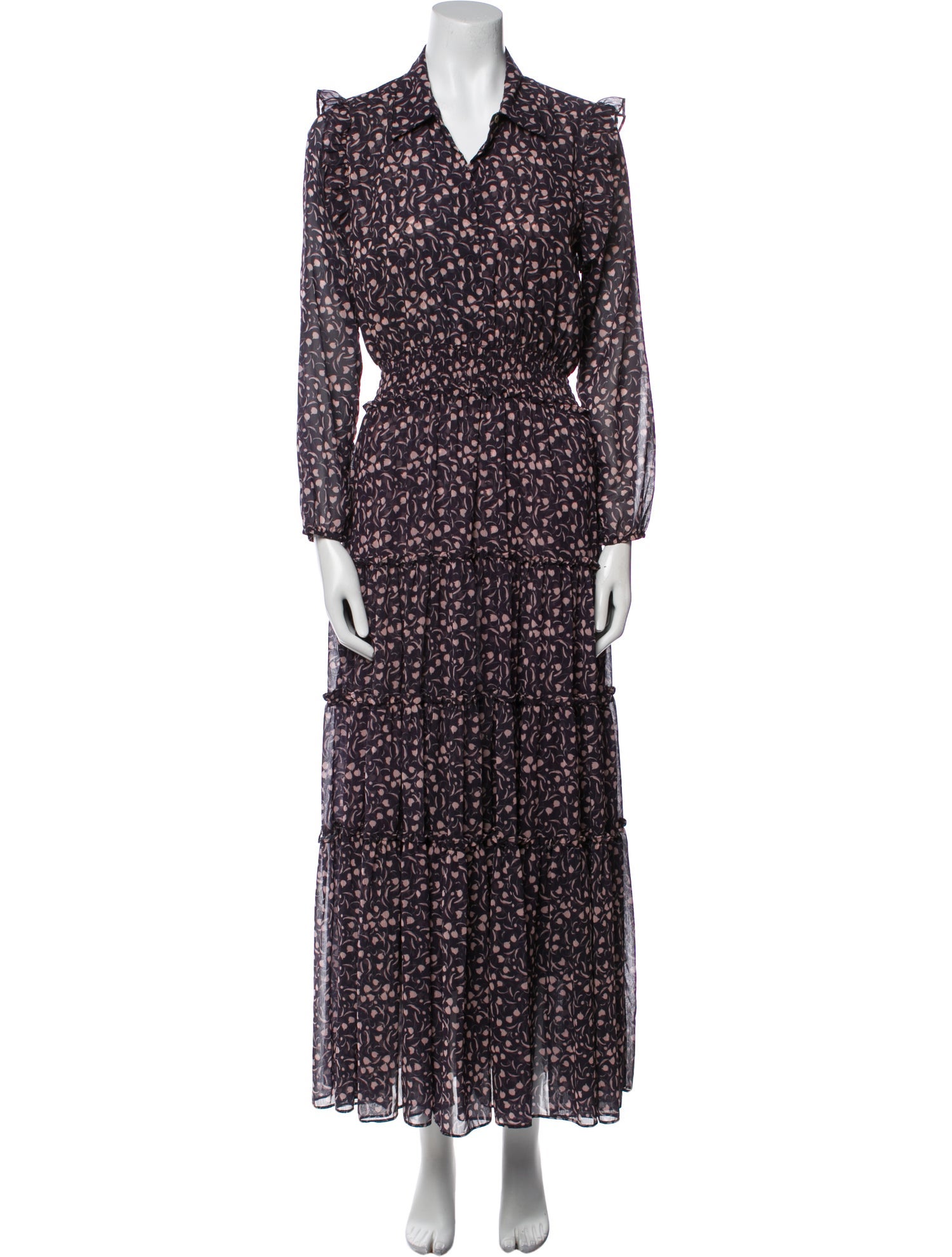 MISA Los Angeles Floral Print Long Dress