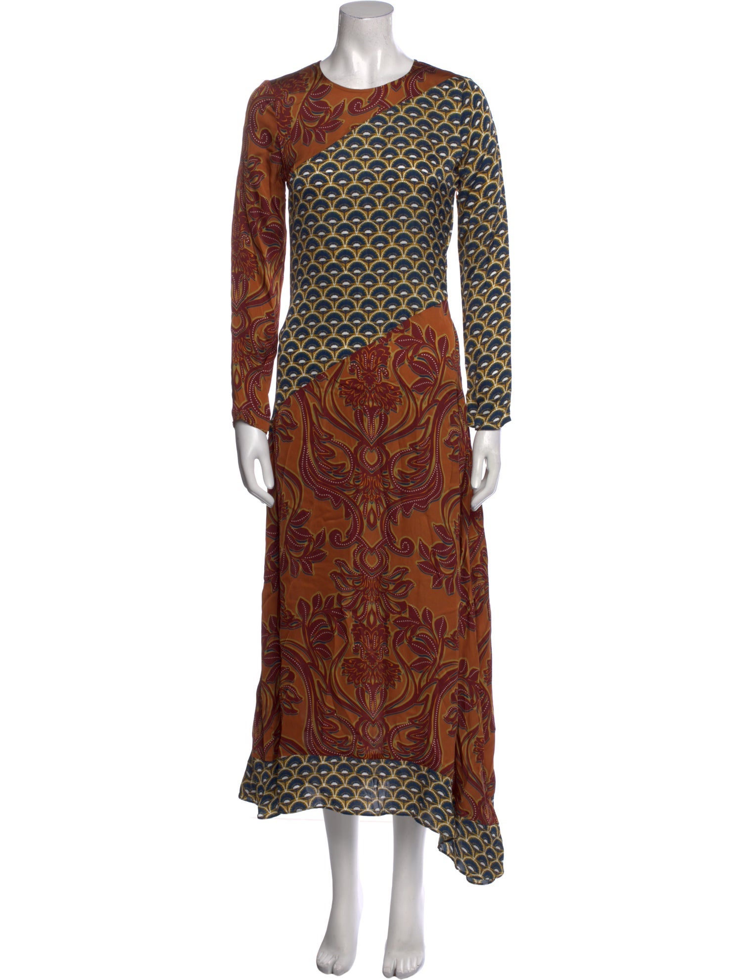 MISA Los Angeles Paisley Print Long Dress