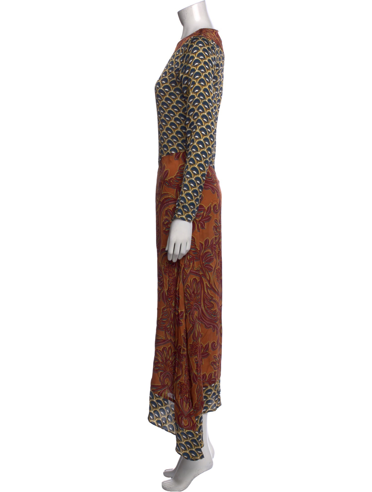 MISA Los Angeles Paisley Print Long Dress