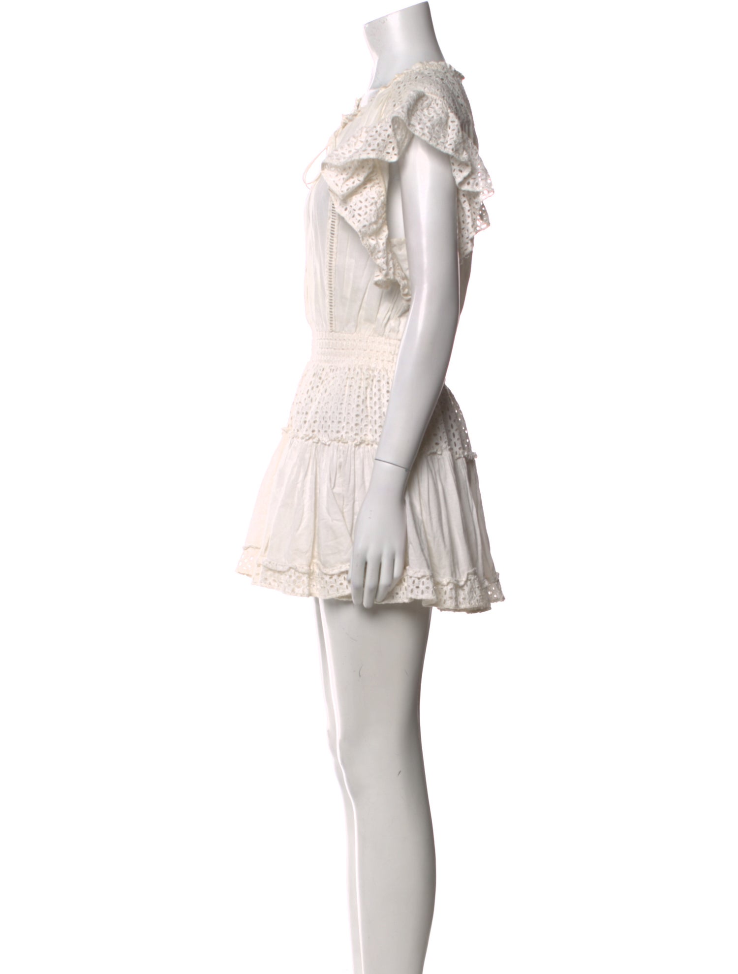 MISA Los Angeles Tie Neck Mini Dress