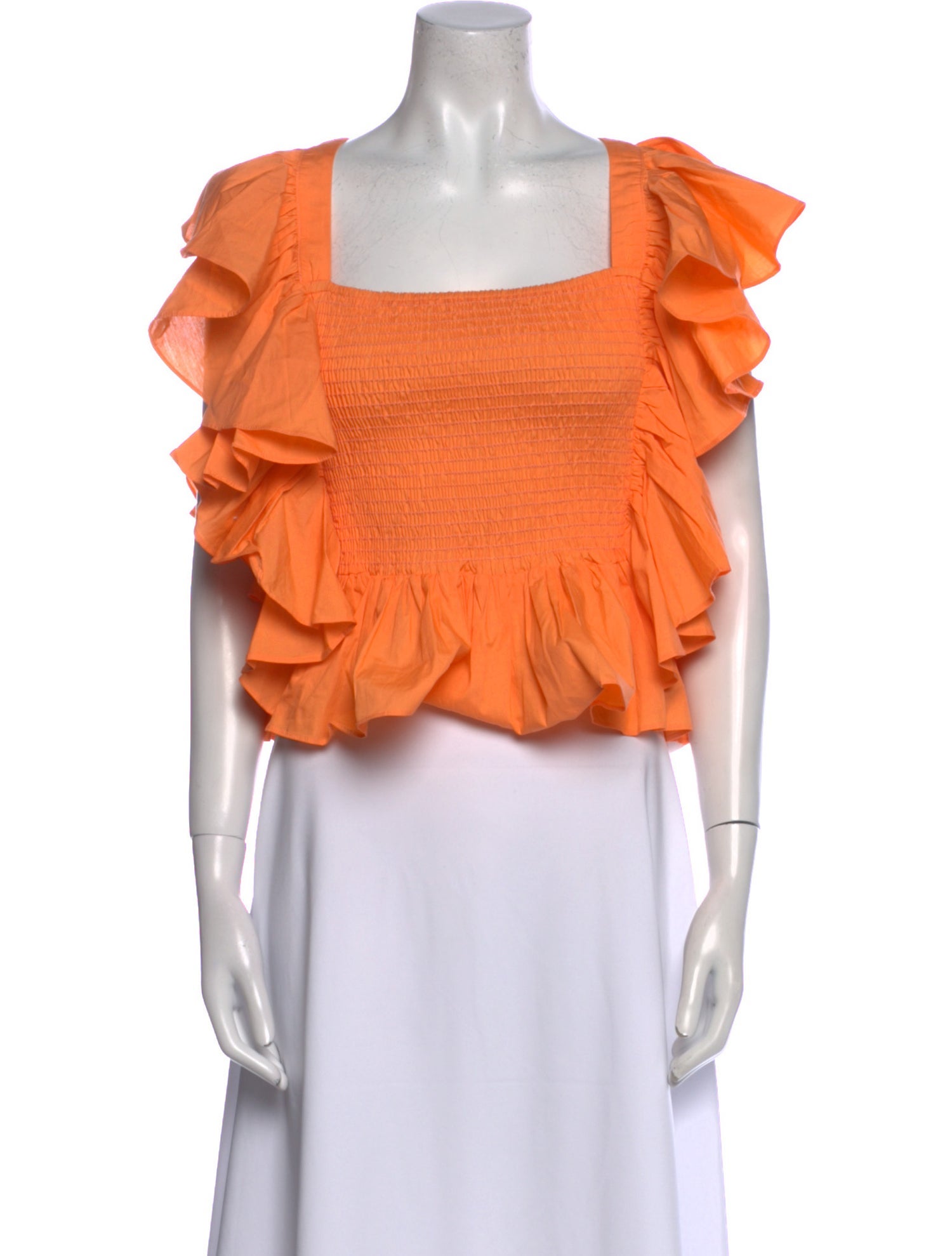 MISA Los Angeles Square Neckline Short Sleeve Crop Top