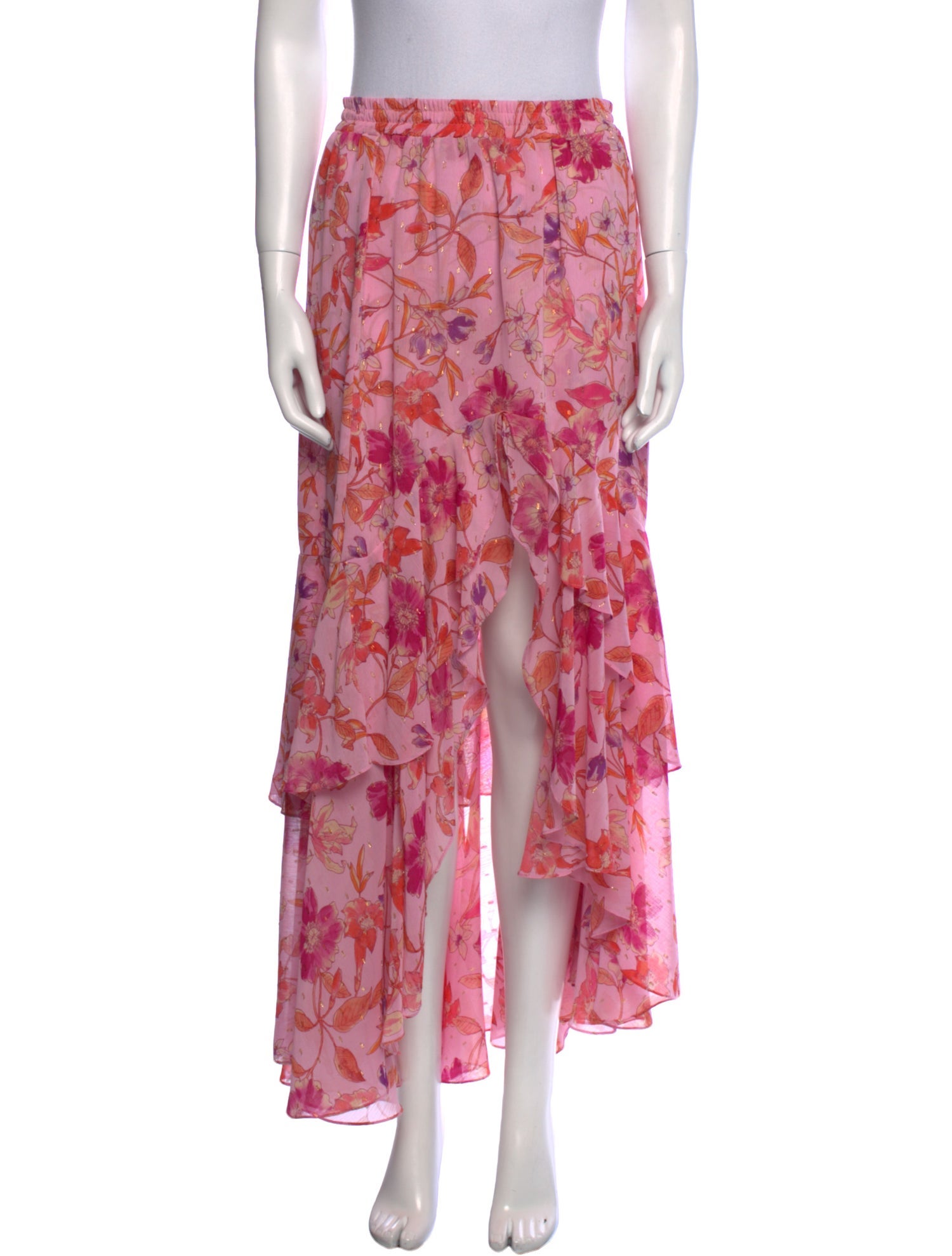 MISA Los Angeles Floral Print Midi Length Skirt