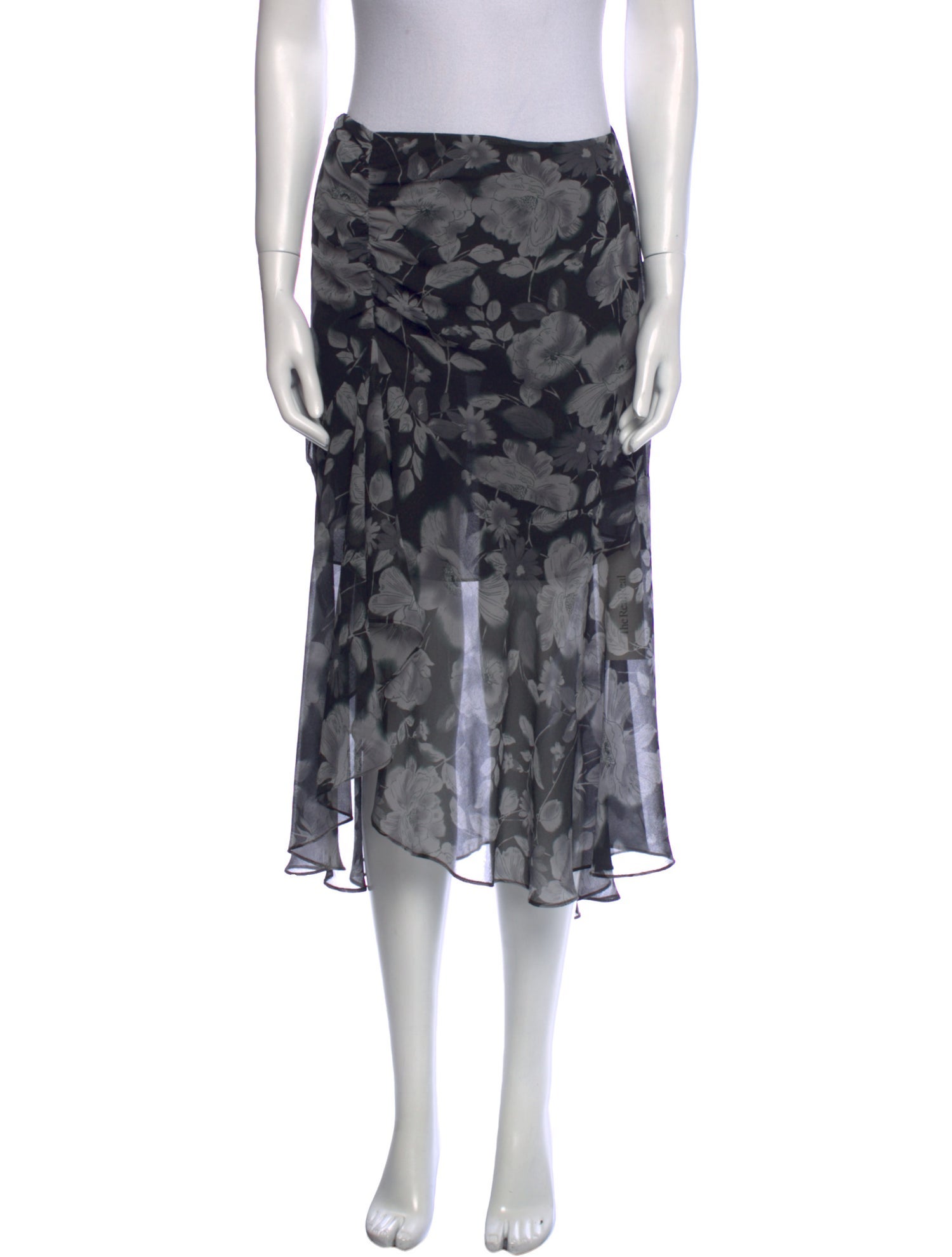 MISA Los Angeles Floral Print Midi Length Skirt