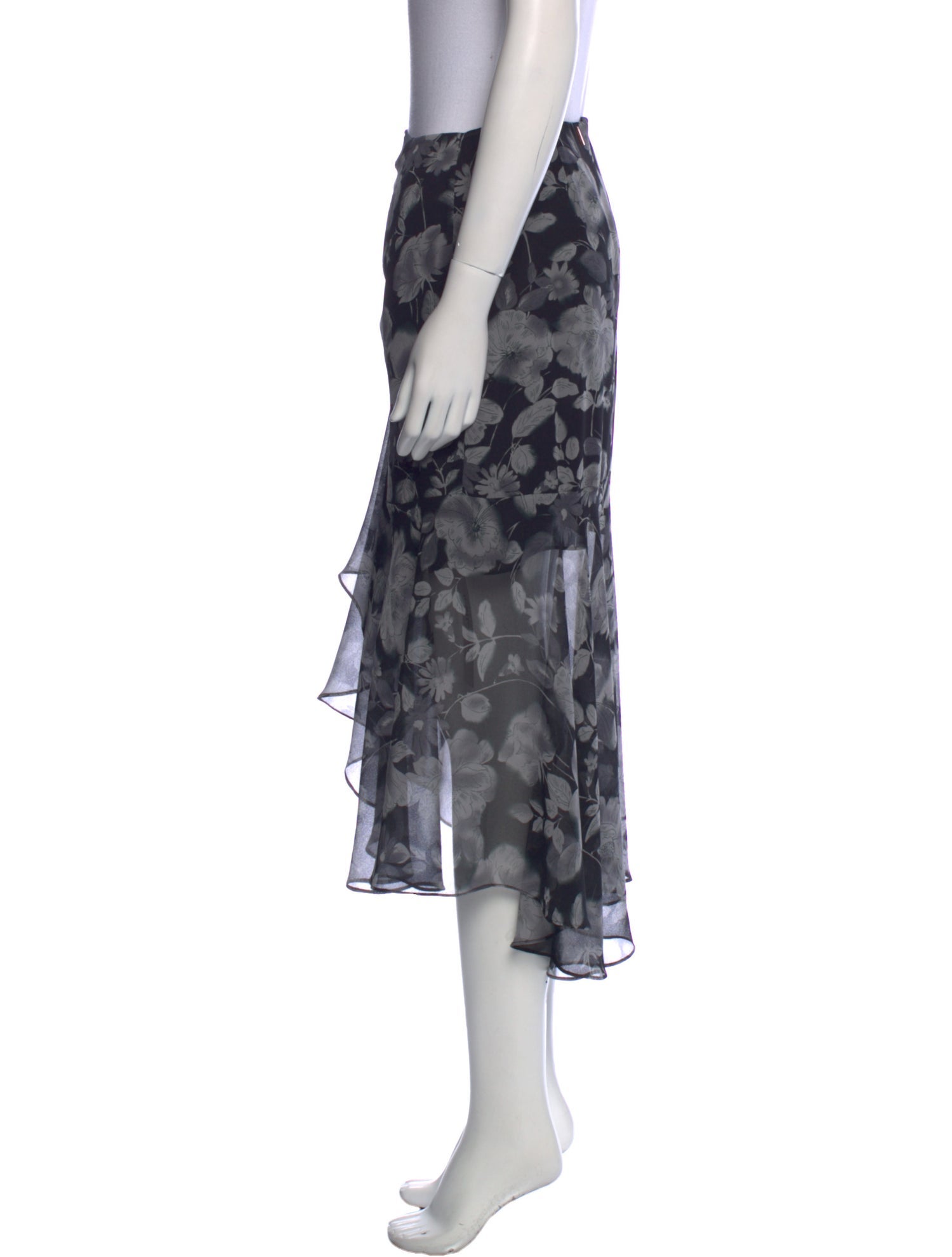 MISA Los Angeles Floral Print Midi Length Skirt