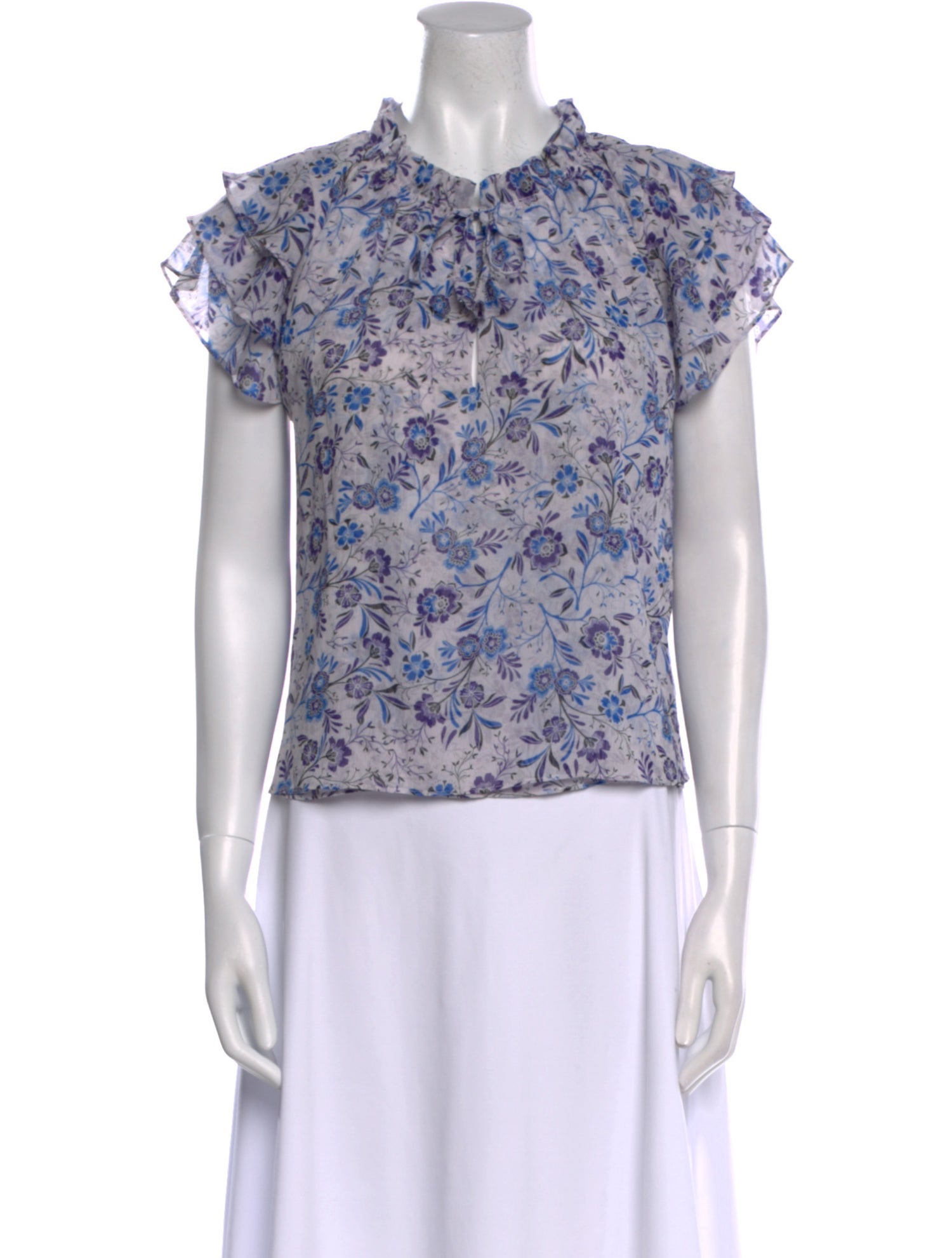 MISA Los Angeles Floral Print Mock Neck Blouse w/ Tags