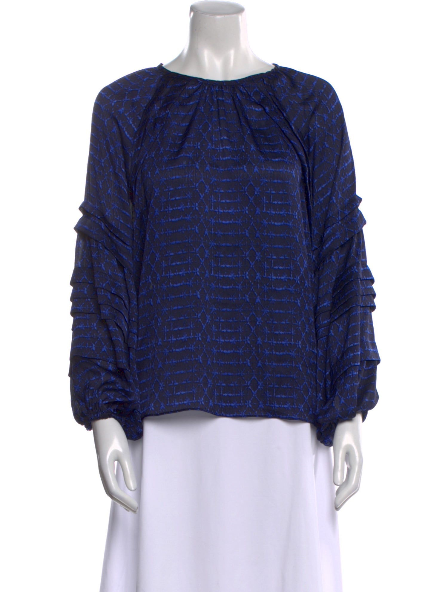 MISA Los Angeles Printed Bateau Neckline Blouse