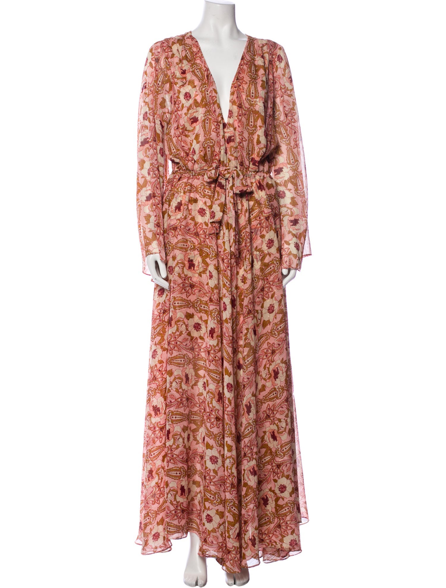 MISA Los Angeles Paisley Print Long Dress