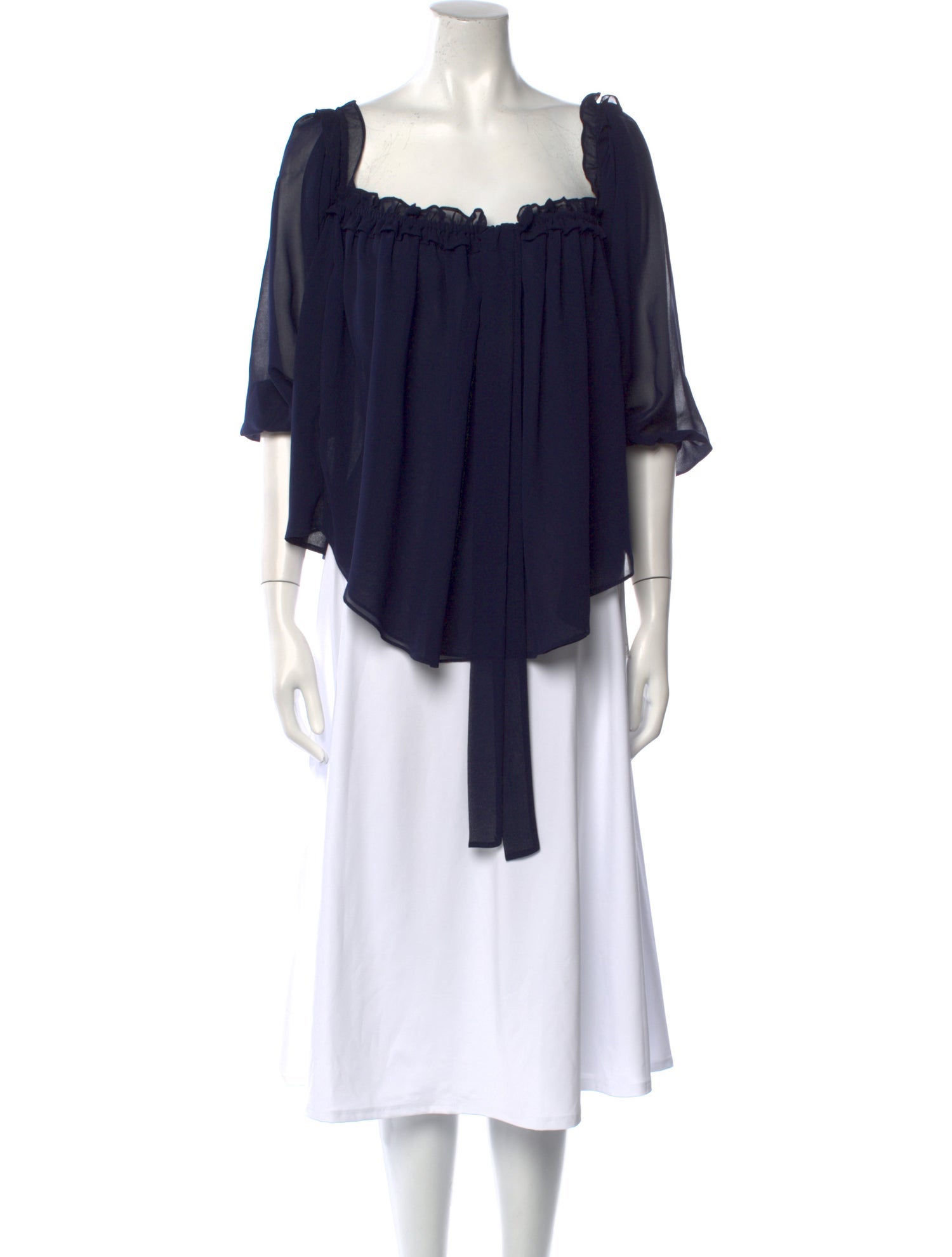 MISA Los Angeles Square Neckline Three-Quarter Sleeve Top