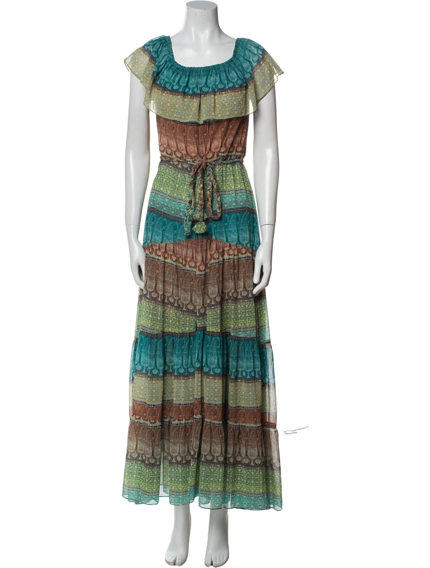 MISA Los Angeles Printed Long Dress w/ Tags