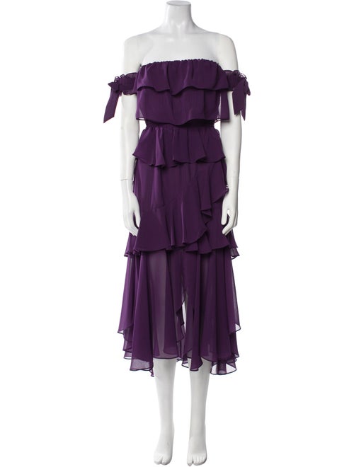 MISA Los Angeles Off-The-Shoulder Midi Length Dress