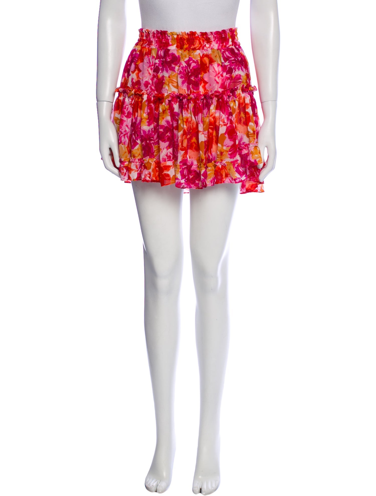 MISA Los Angeles Floral Print Mini Skirt