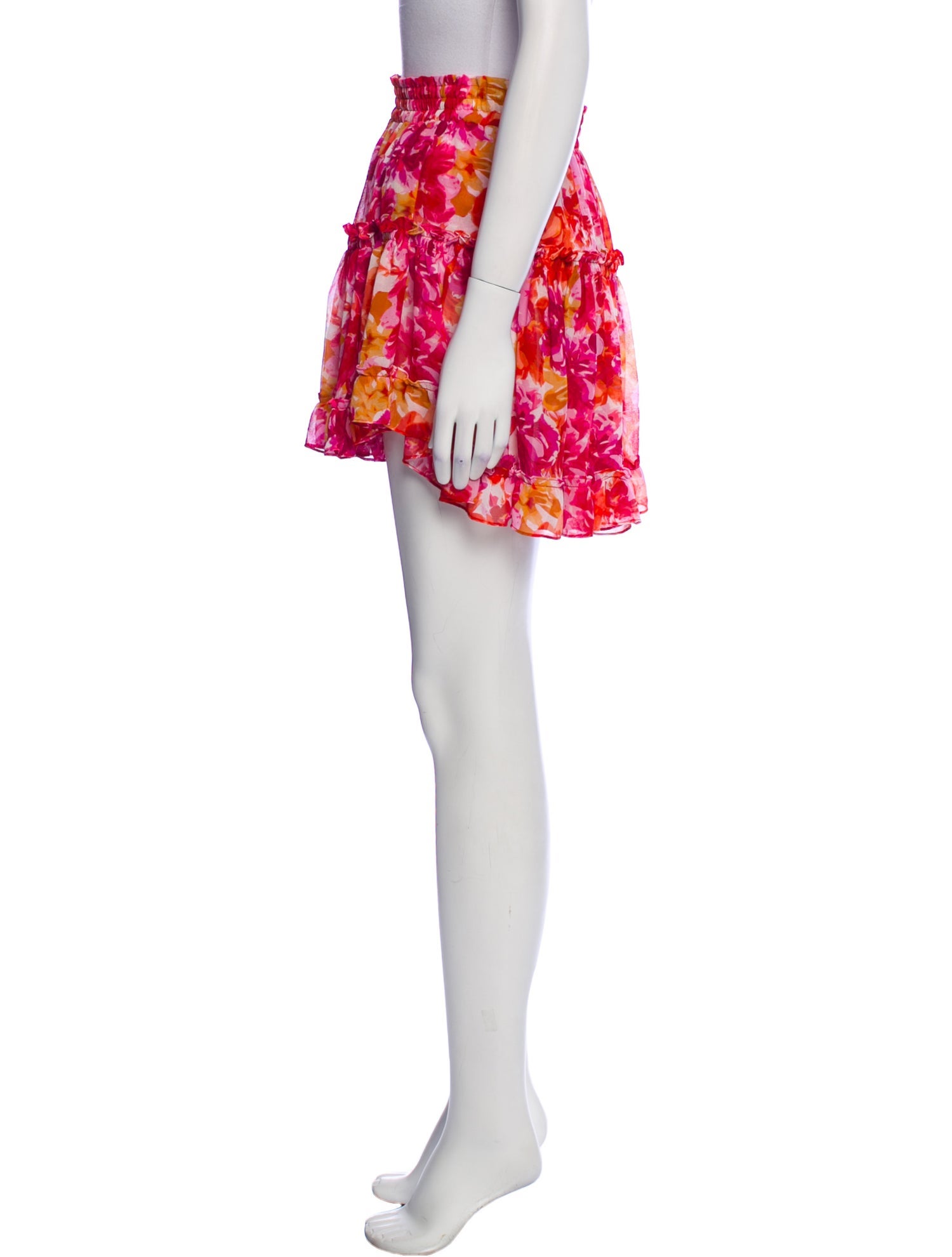 MISA Los Angeles Floral Print Mini Skirt
