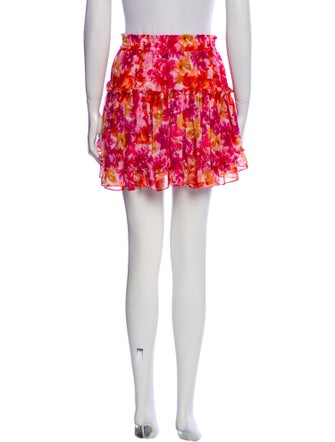 MISA Los Angeles Floral Print Mini Skirt