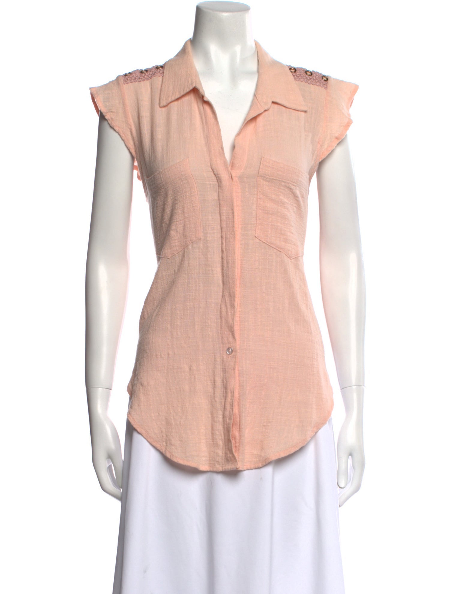 MISA Los Angeles Short Sleeve Button-Up Top