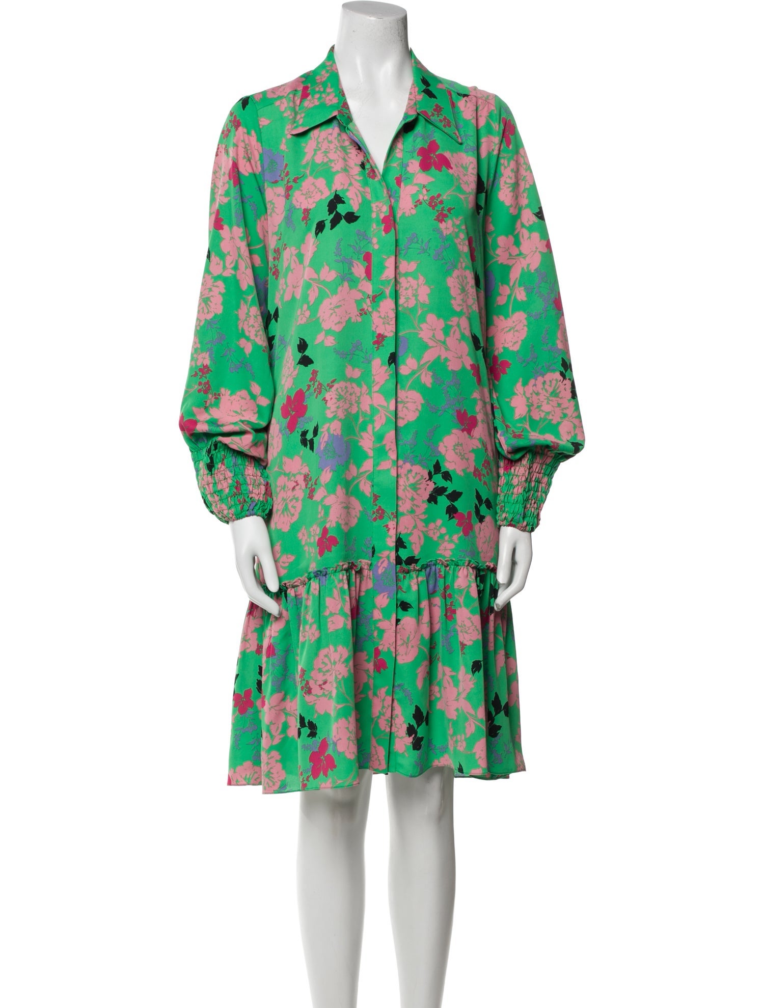 MISA Los Angeles Floral Print Knee-Length Dress