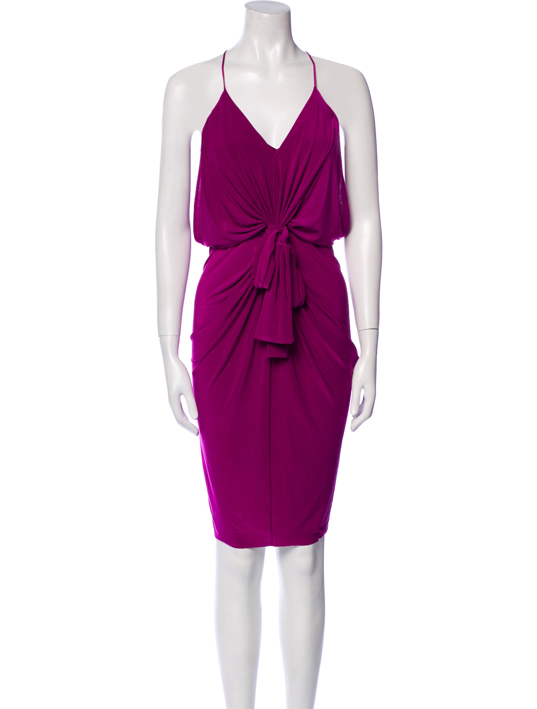MISA Los Angeles V-Neck Knee-Length Dress