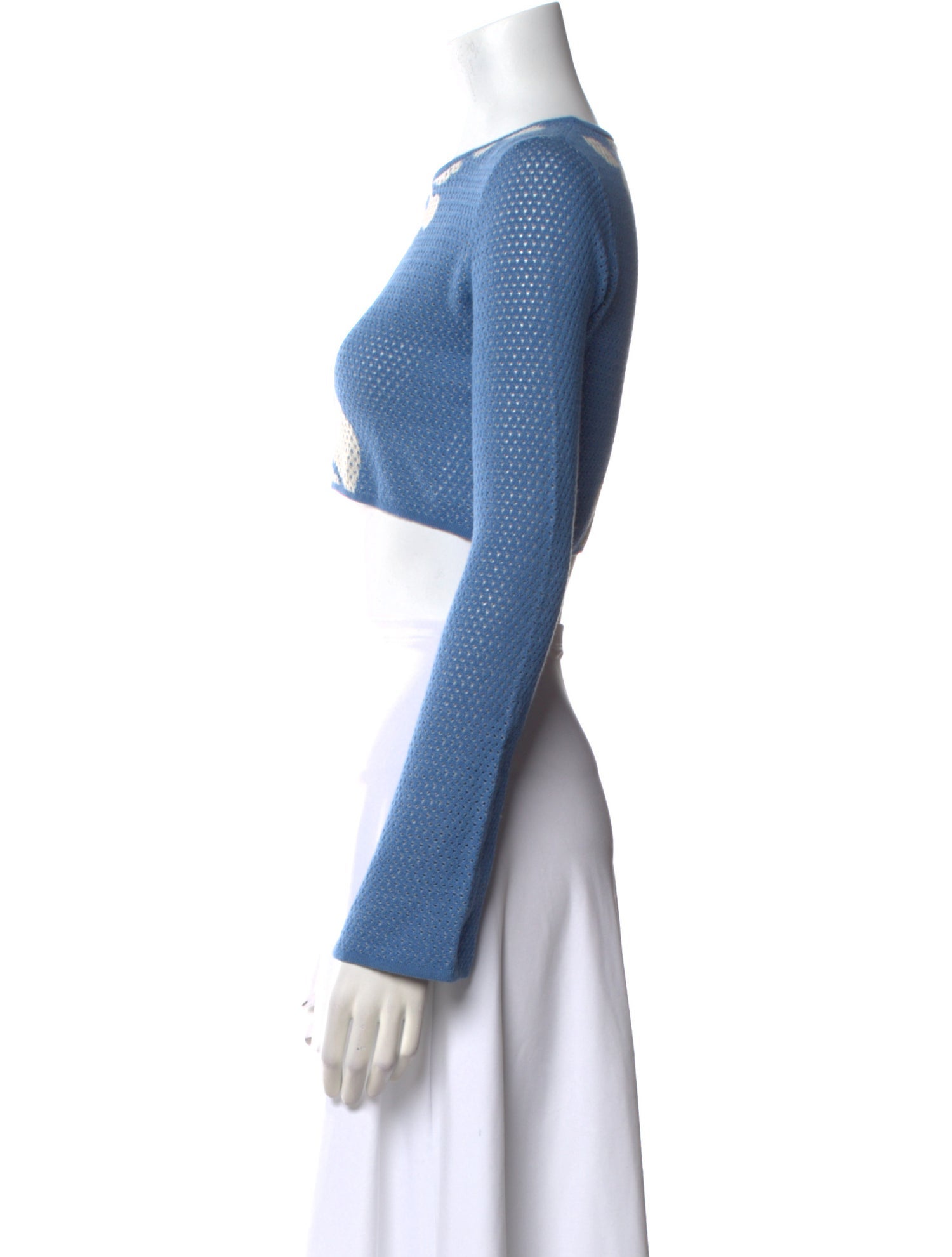 MISA Los Angeles Printed Crew Neck Crop Top