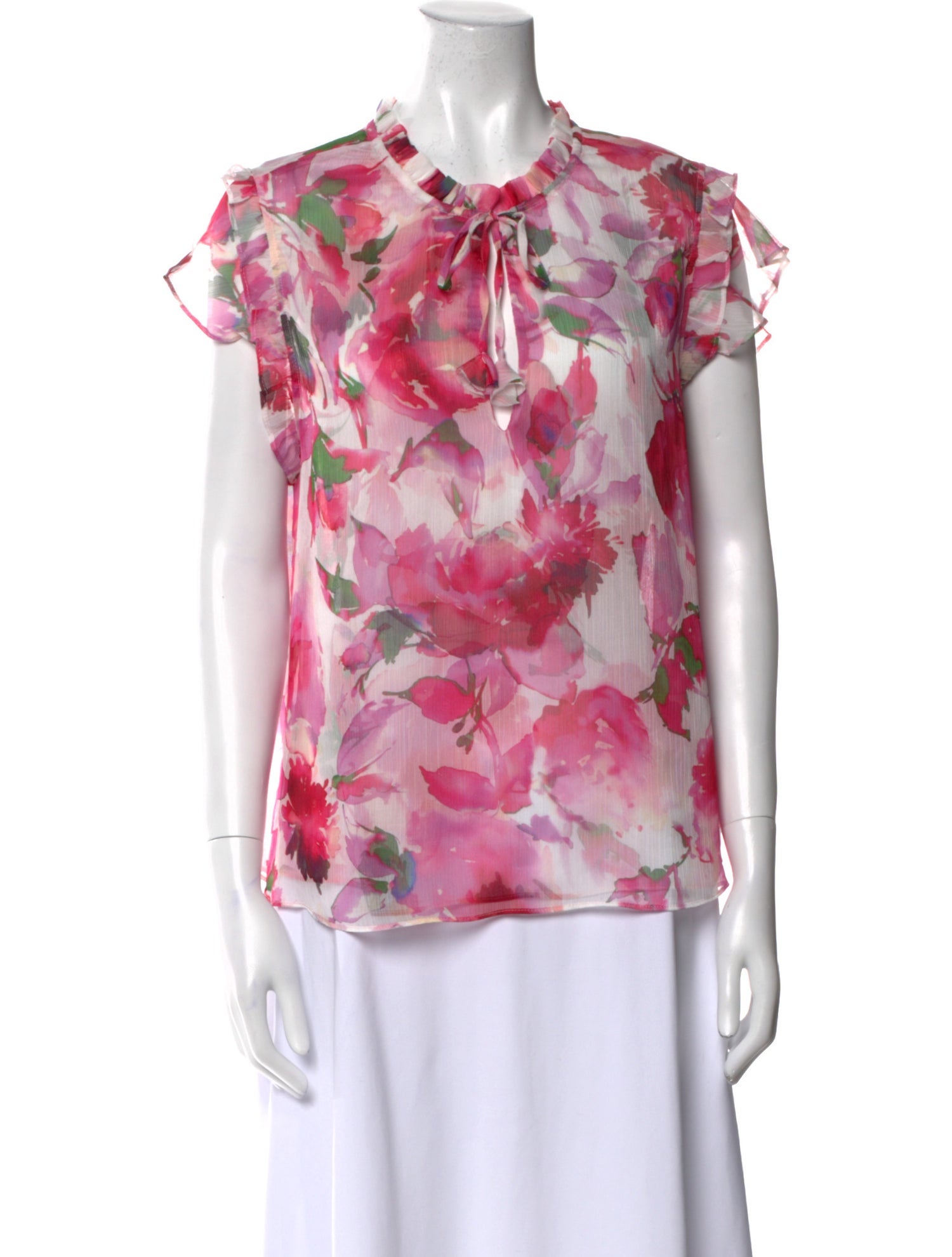 MISA Los Angeles Floral Print Crew Neck Blouse w/ Tags