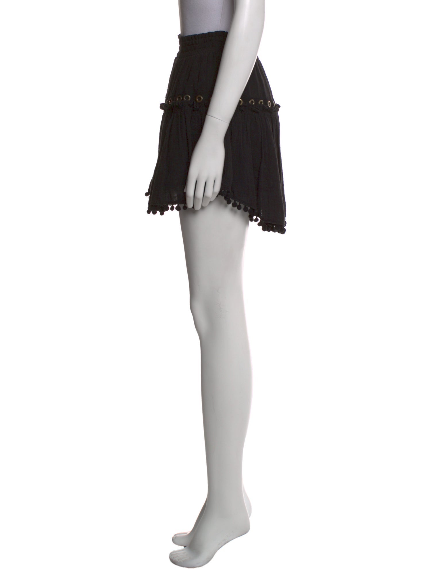 MISA Los Angeles Pom-Pom Embellishments Mini Skirt