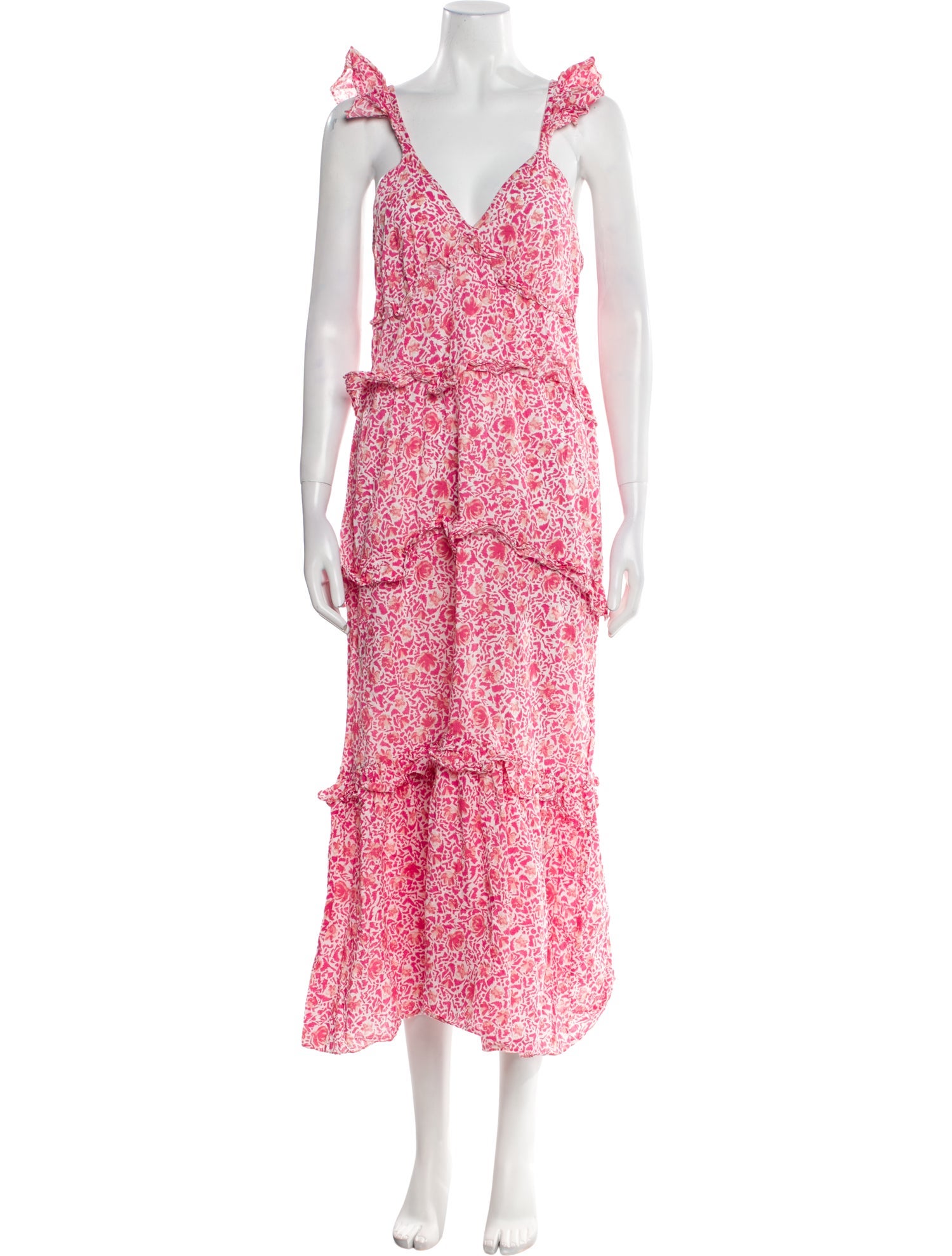 MISA Los Angeles Floral Print Midi Length Dress