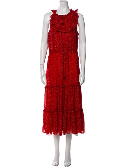 MISA Los Angeles Crew Neck Long Dress