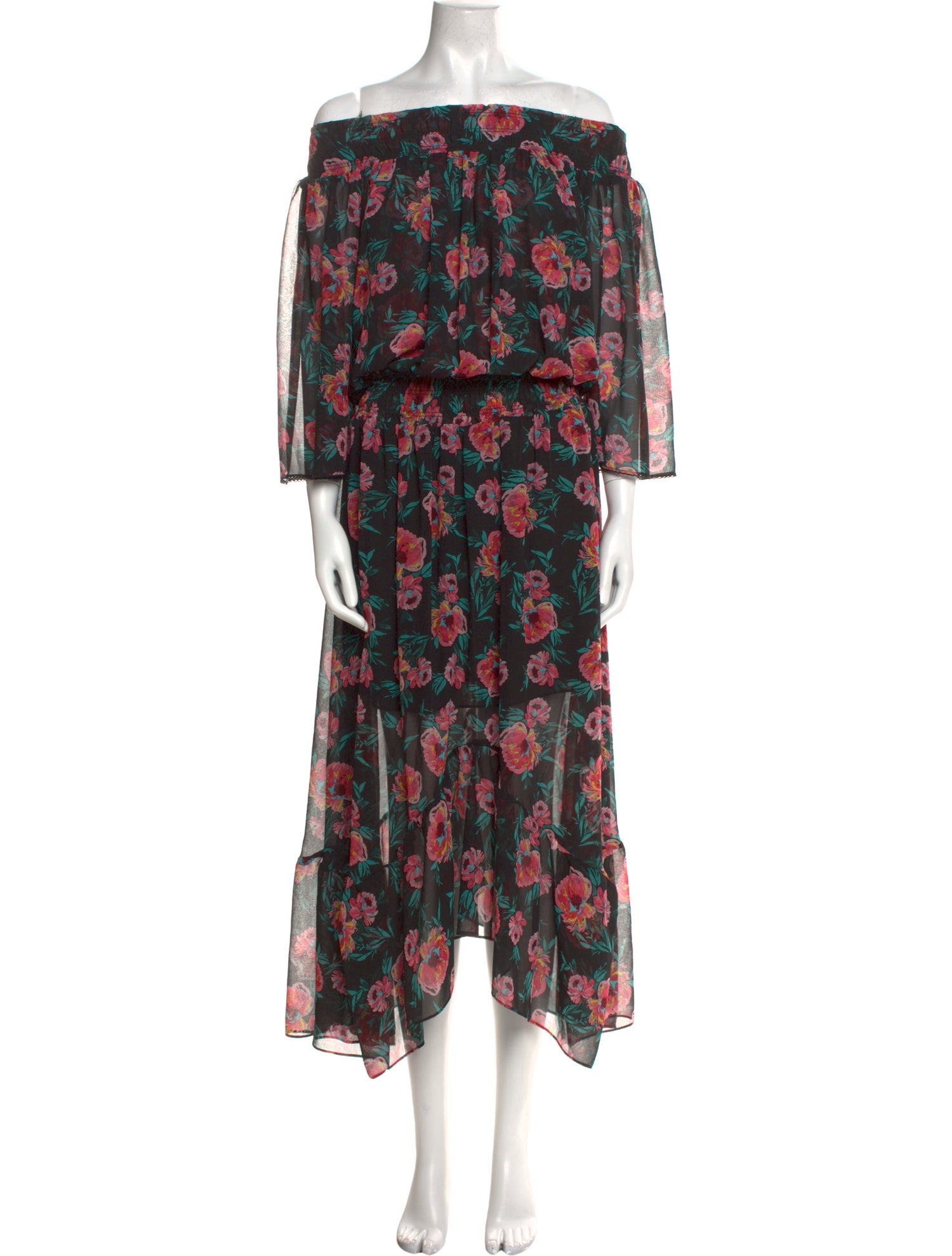 MISA Los Angeles Floral Print Long Dress