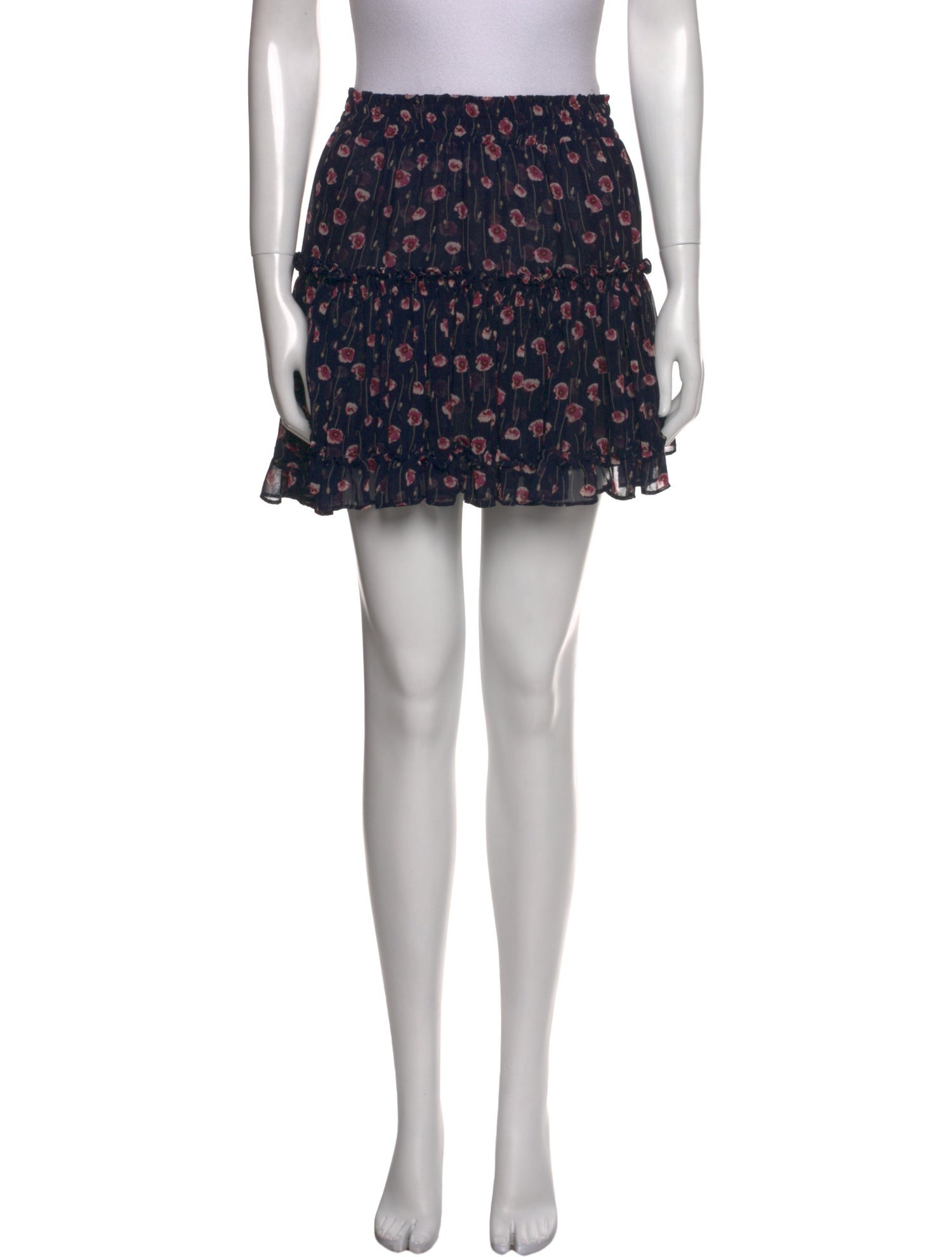 MISA Los Angeles Floral Print Mini Skirt