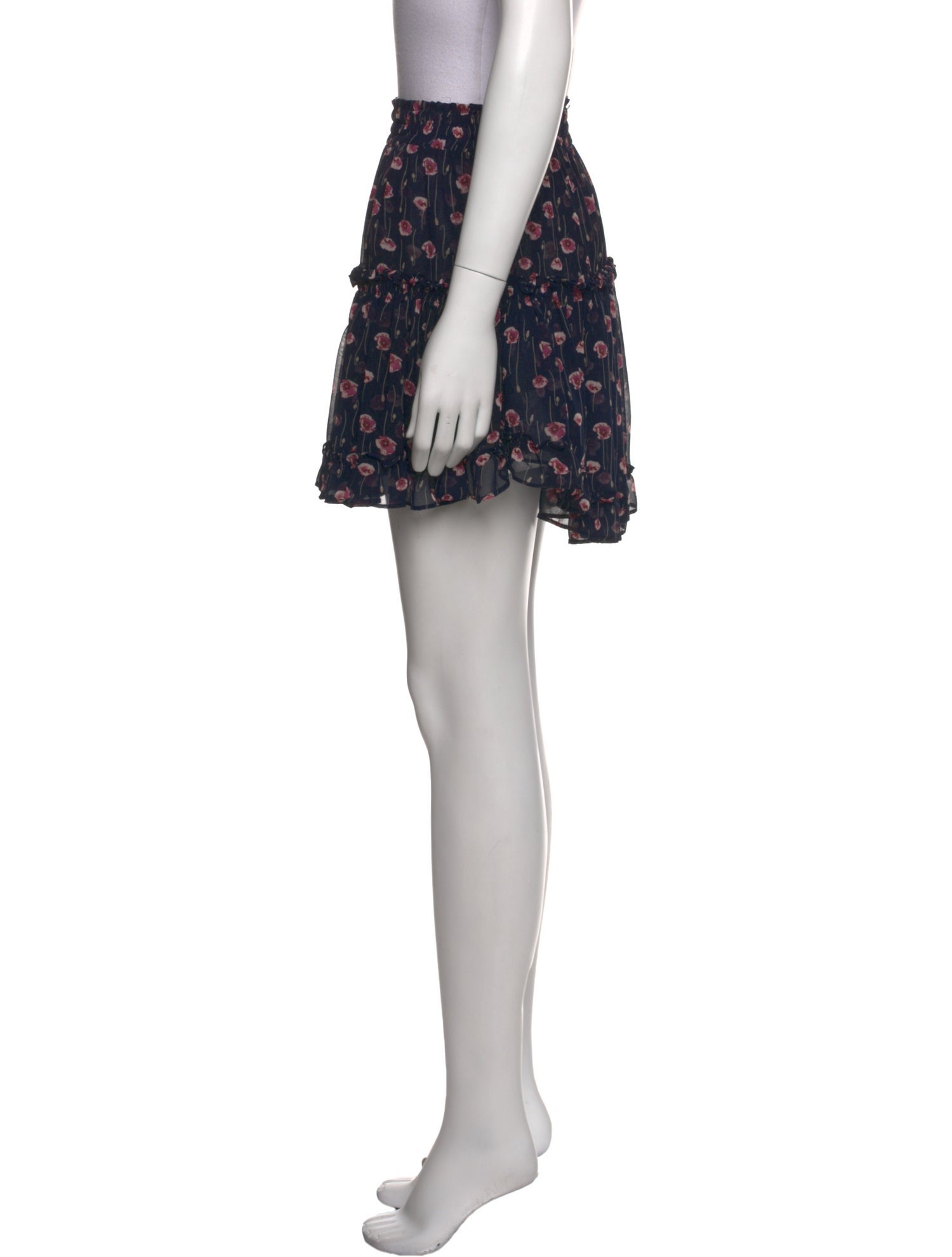MISA Los Angeles Floral Print Mini Skirt